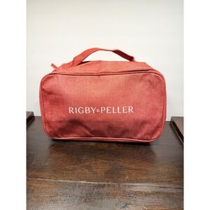 Rigby and Peller Red Canvas Travel Toiletry Makeup Bag Organizer Pouch